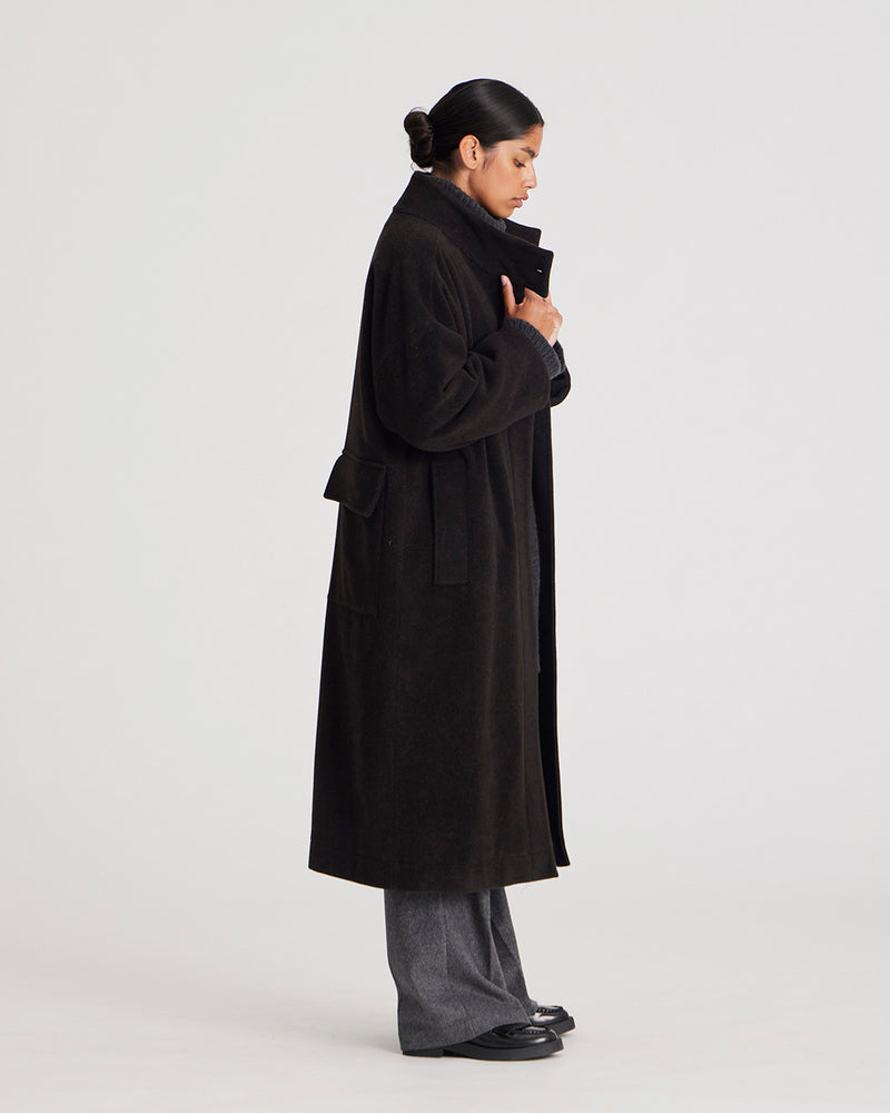 GAI+LISVA Nellie Wool Coat Jacket 682 Mulch/ Ecru Herringbone