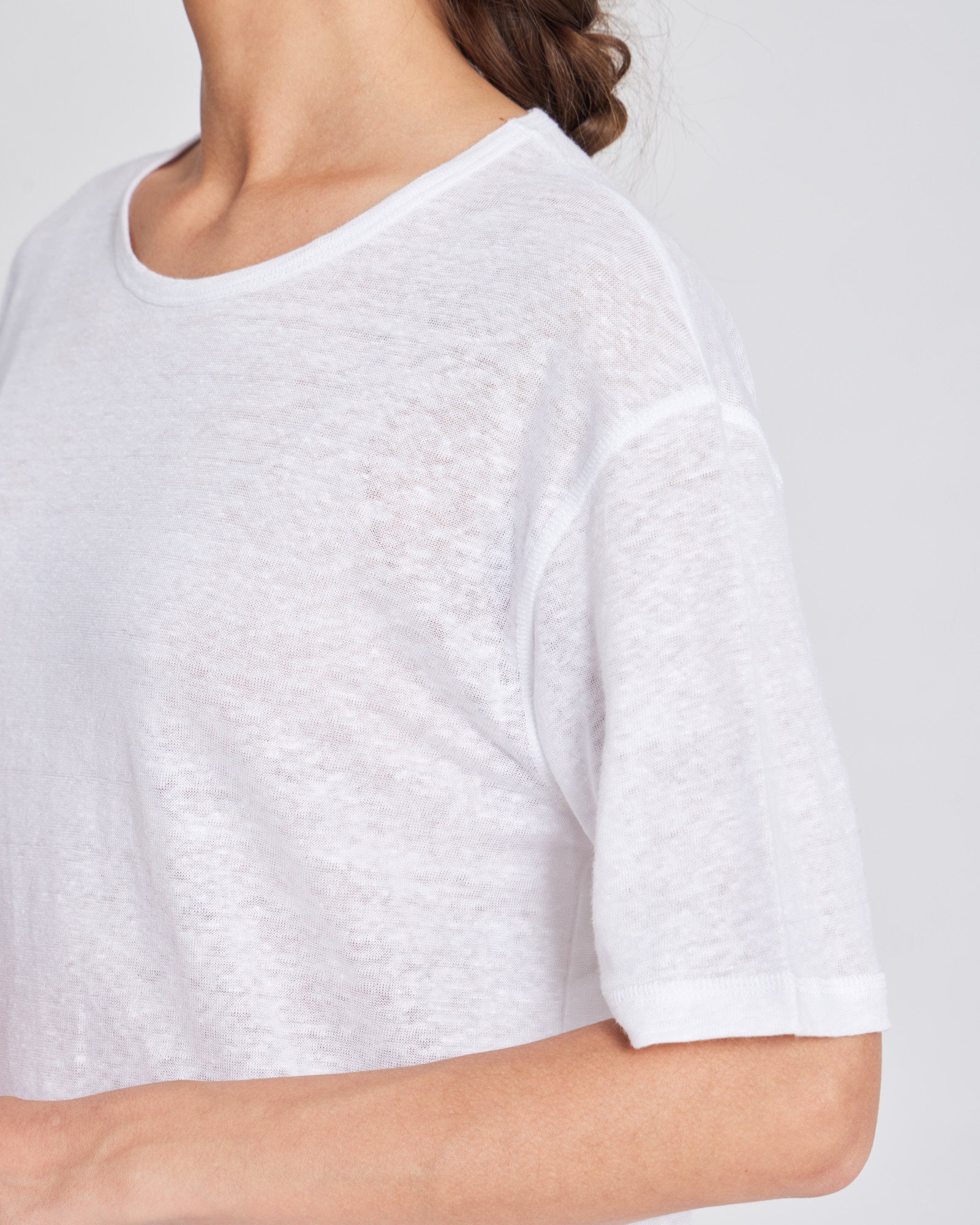 GAI+LISVA Nynne Linen Tee shirt Top 100 White
