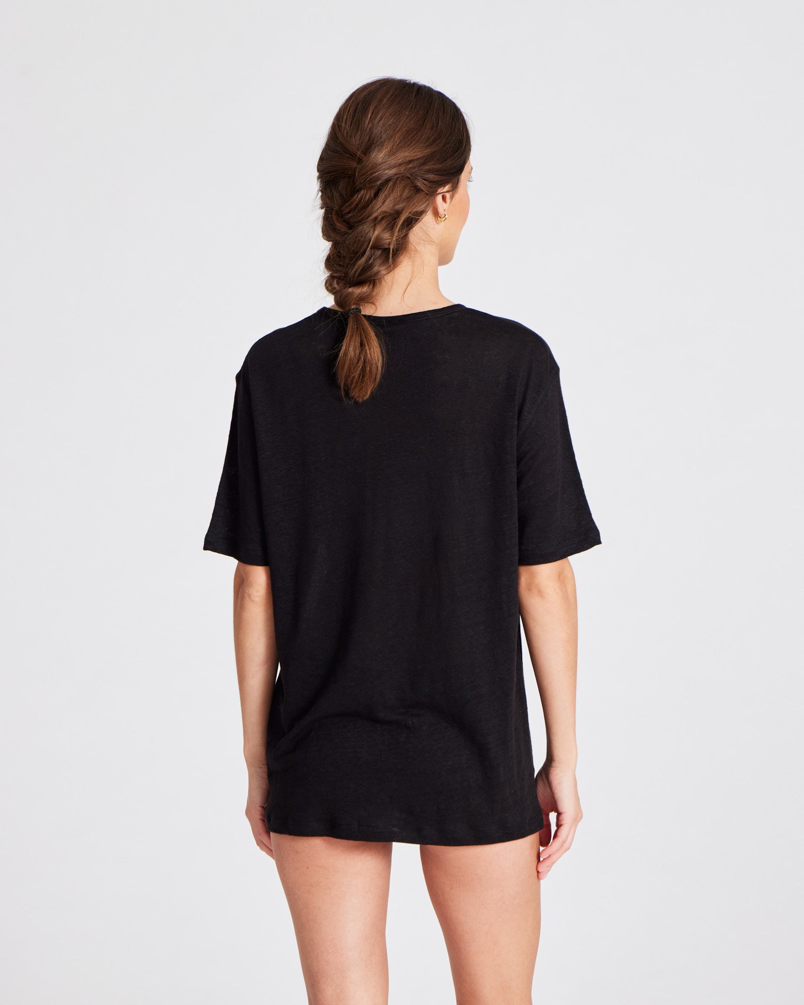 GAI+LISVA Nynne Linen Tee shirt Top 650 Black