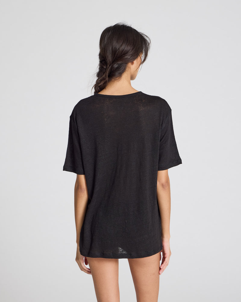 GAI+LISVA Nynne Linen Tee shirt Top 650 Black