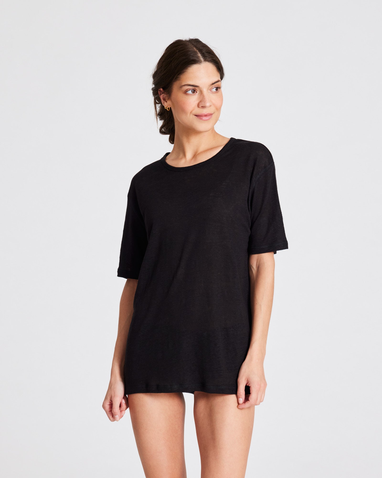 GAI+LISVA Nynne Linen Tee shirt Top 650 Black