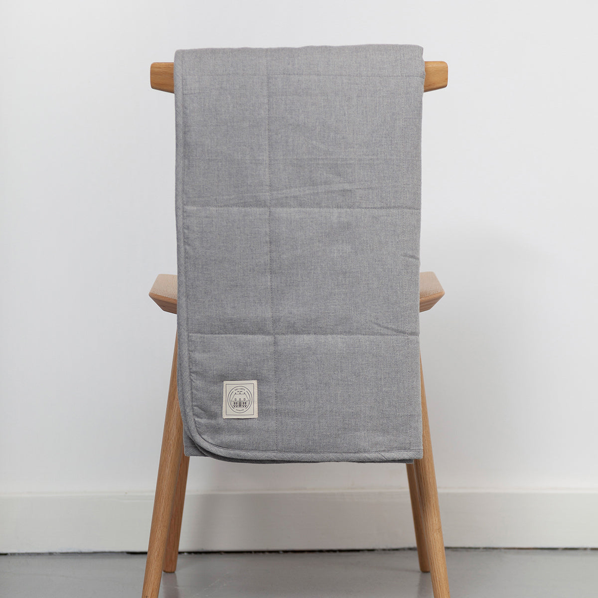 Quiltet Blanket 130x190 cm Light Grey Melange - Main Image