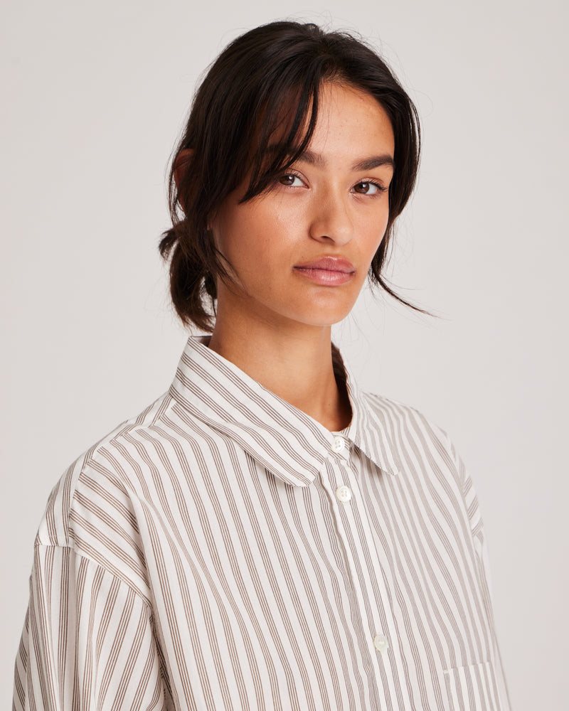 GAI+LISVA ROSA Shirt yarn dyed shirt Shirt 856 White/ Kangaroo