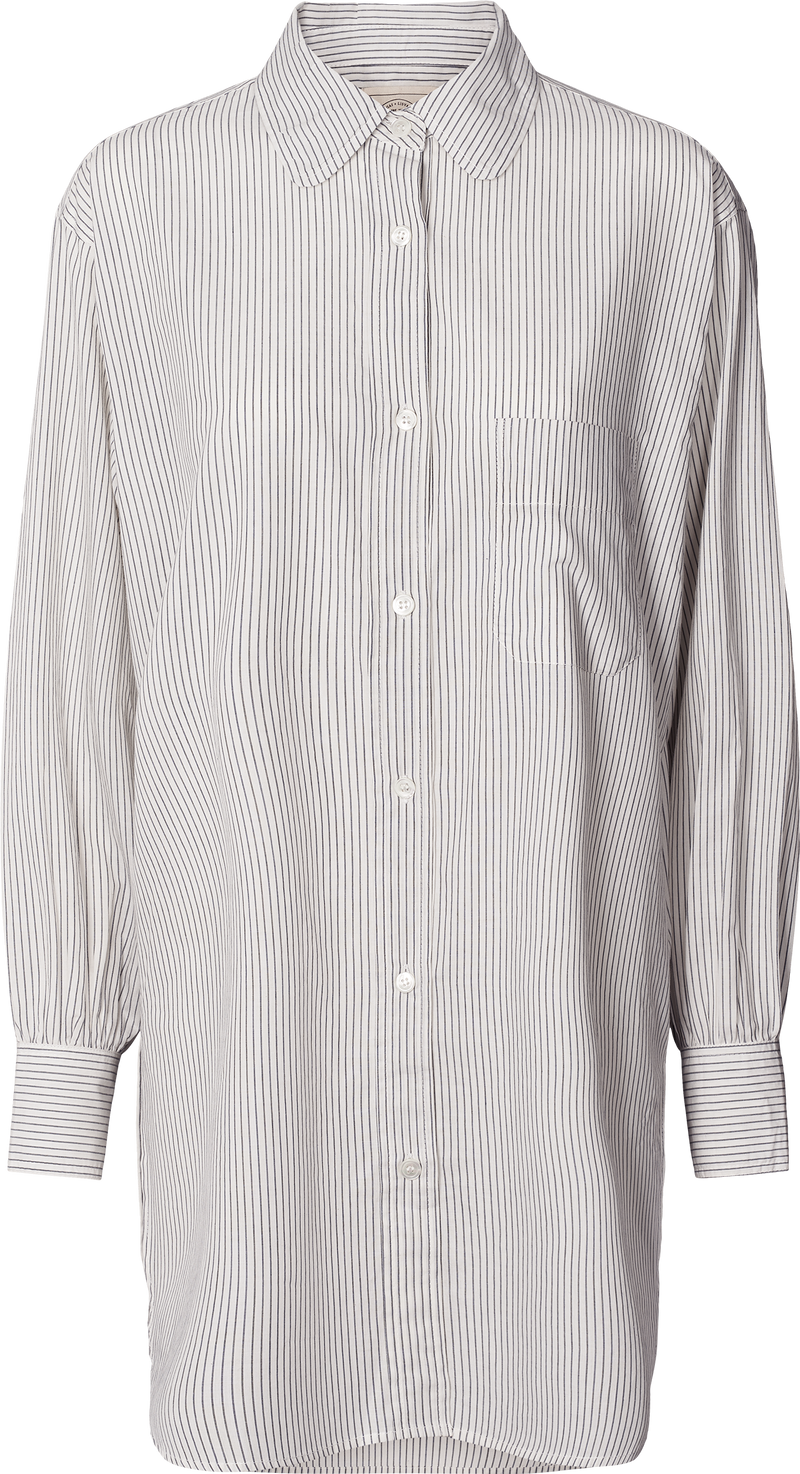 GAI+LISVA Rosa Shirt Cotton Poplin Shirt 470 Denim Blue Stripe