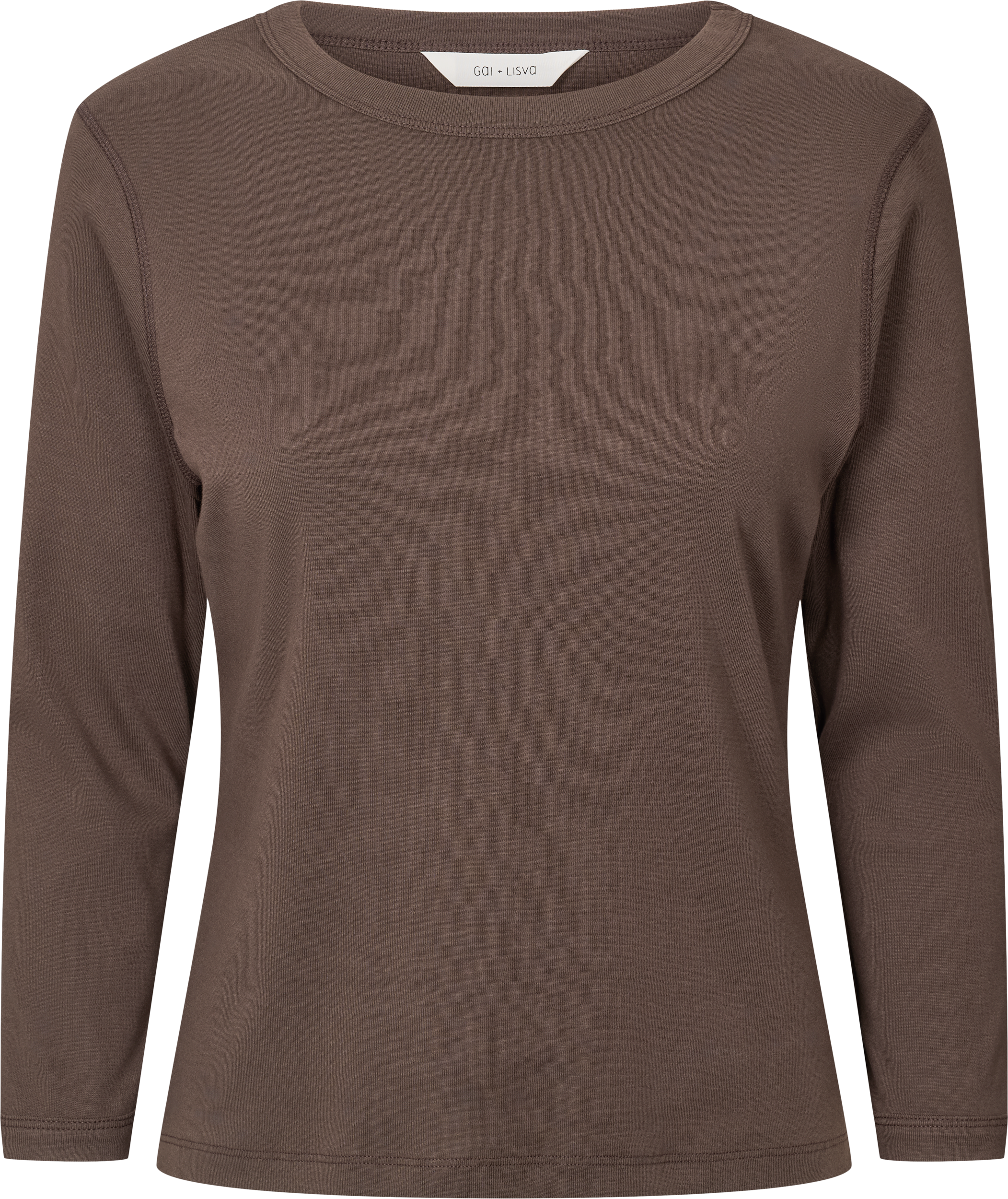 GAI+LISVA Sascha 3/4 Sleeve Cotton Top Tops & T-shirts 681 Mulch