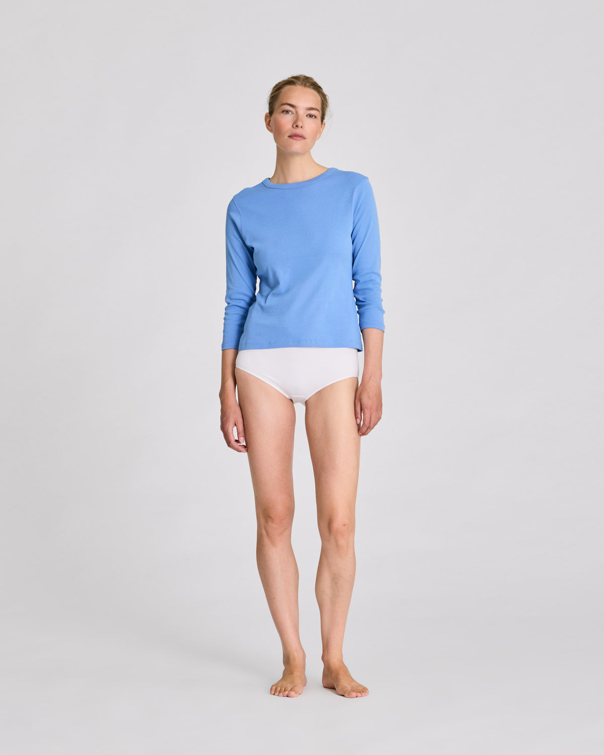 GAI+LISVA Sascha 3/4 Sleeve Cotton Top Tops & T-shirts 790 Azurine Blue
