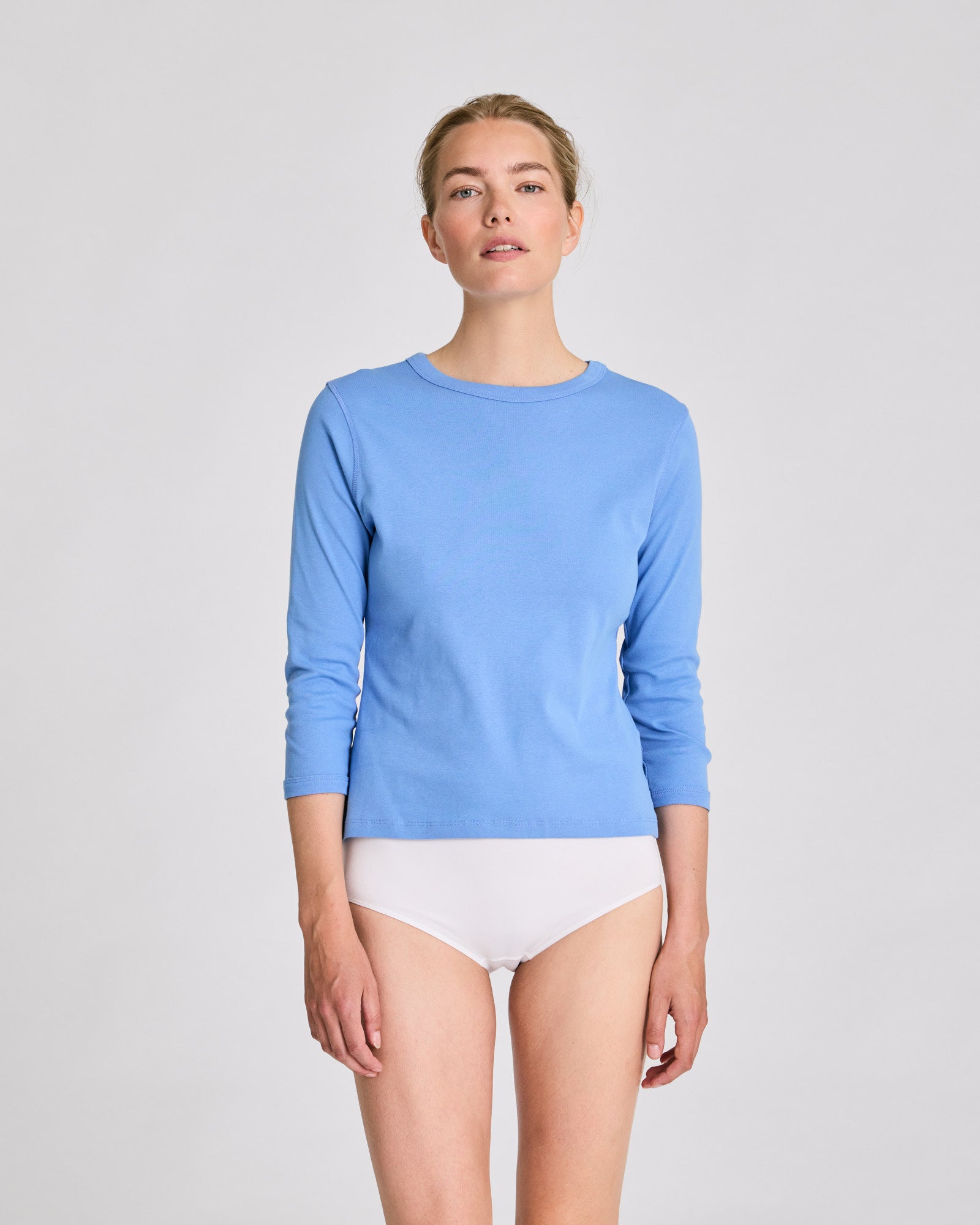 GAI+LISVA Sascha 3/4 Sleeve Cotton Top Tops & T-shirts 790 Azurine Blue