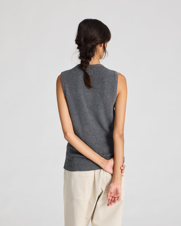 GAI+LISVA Sofie Knit Tank GOTS 243975 Knit 605 Dark Grey