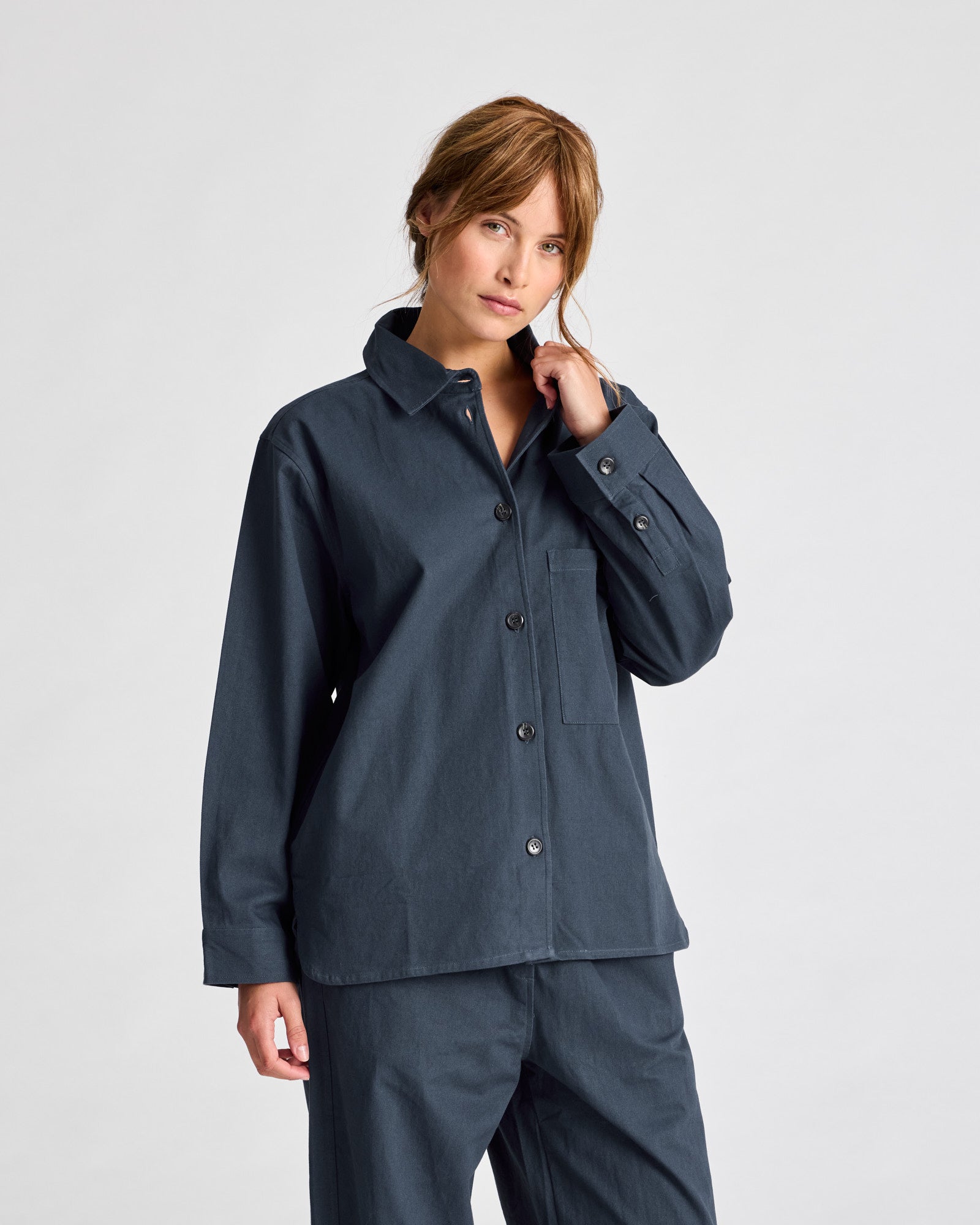 GAI+LISVA Sussie Twill Shirt GOTS 243975 Shirt 472 Denim Blue