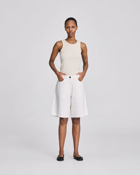 パンツ LITMUS Her Praha layered shorts White Tina Twill Shorts GOTS - Whisper White