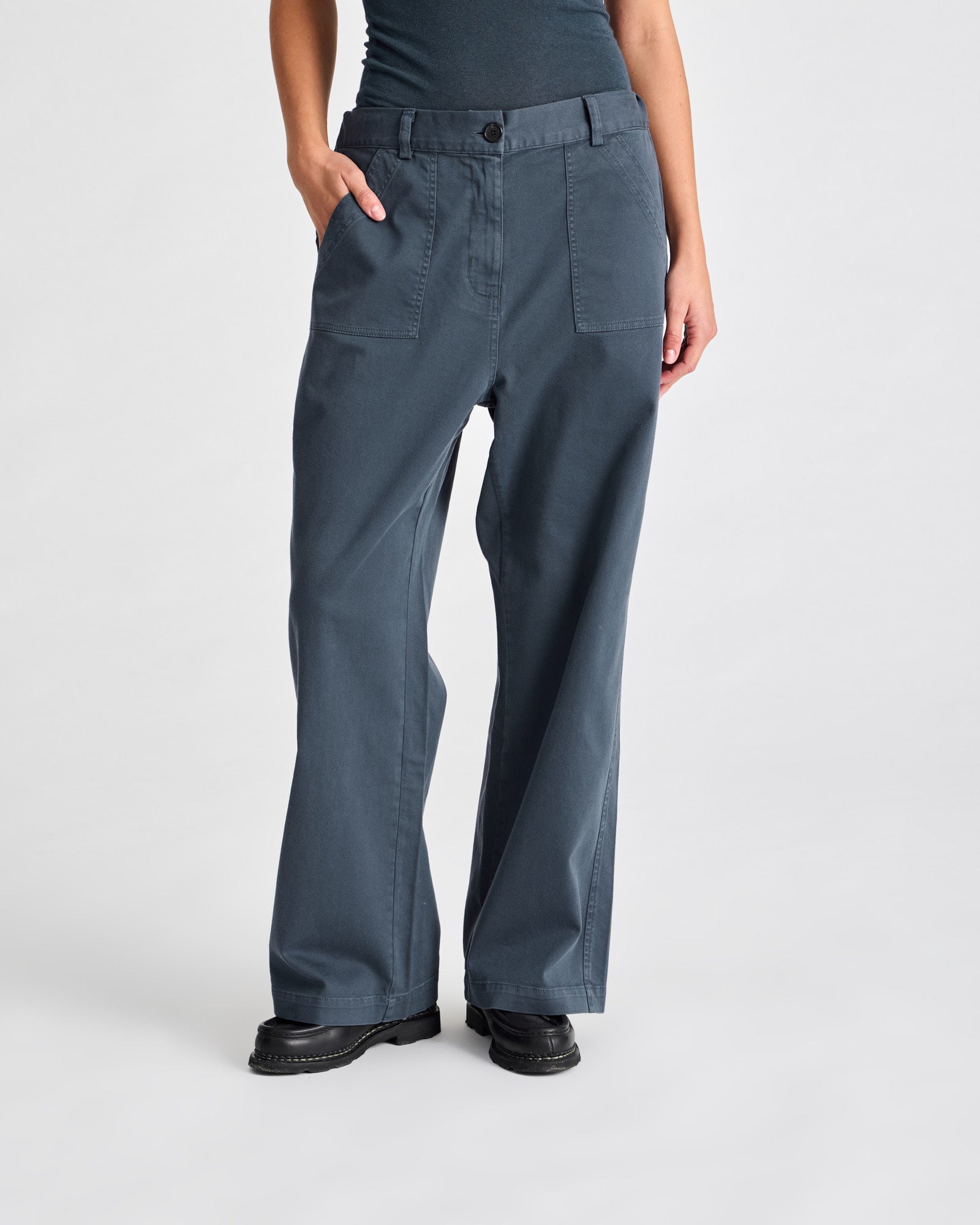 GAI+LISVA Tinne Cotton Twill Pant Pants & Shorts 472 Denim Blue
