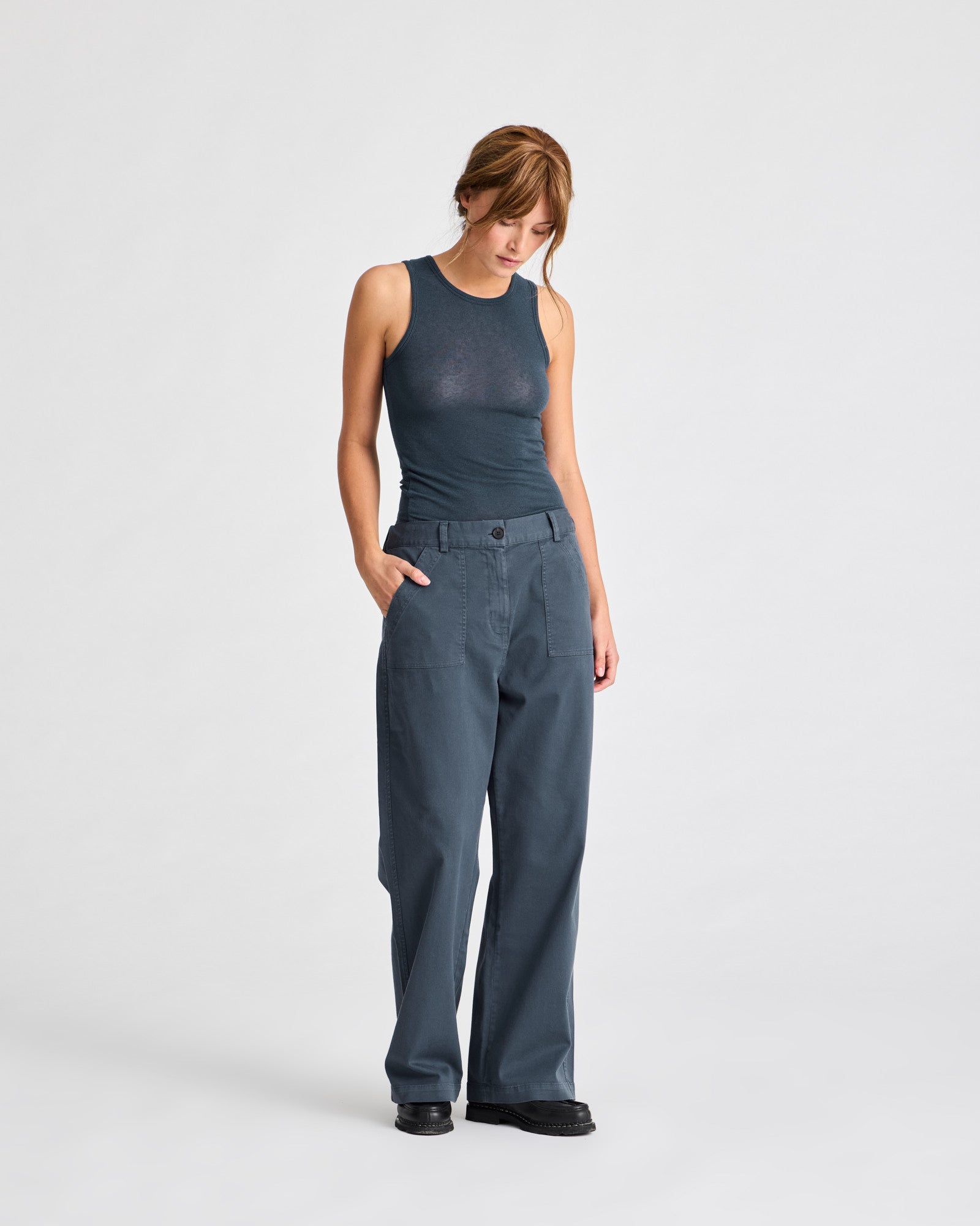 GAI+LISVA Tinne Cotton Twill Pant Pants & Shorts 472 Denim Blue