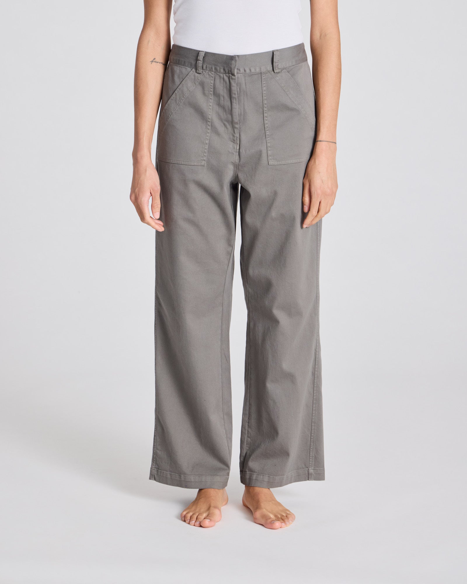 GAI+LISVA Tinne Cotton Twill Pant Pants & Shorts 193 Metal Grey