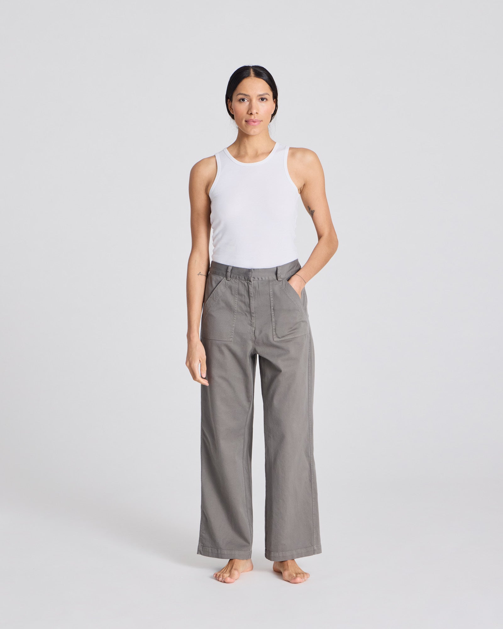 GAI+LISVA Tinne Cotton Twill Pant Pants & Shorts 193 Metal Grey