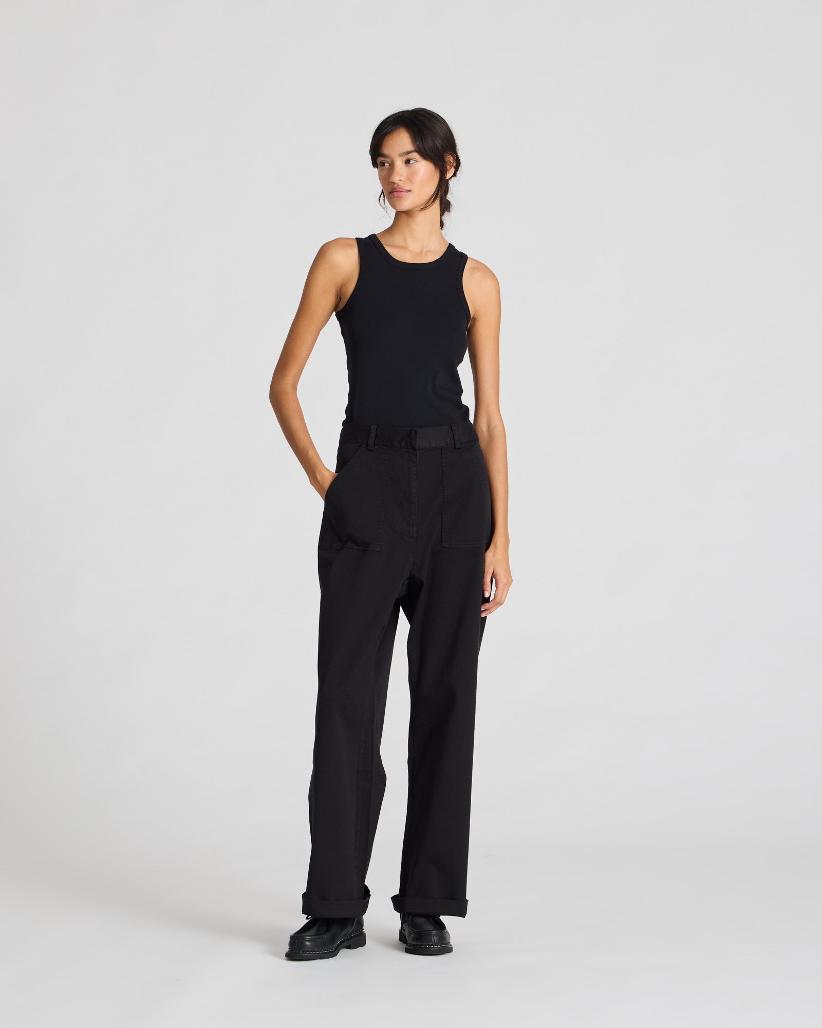 GAI+LISVA Tinne Cotton Twill Pant Pants & Shorts 650 Black