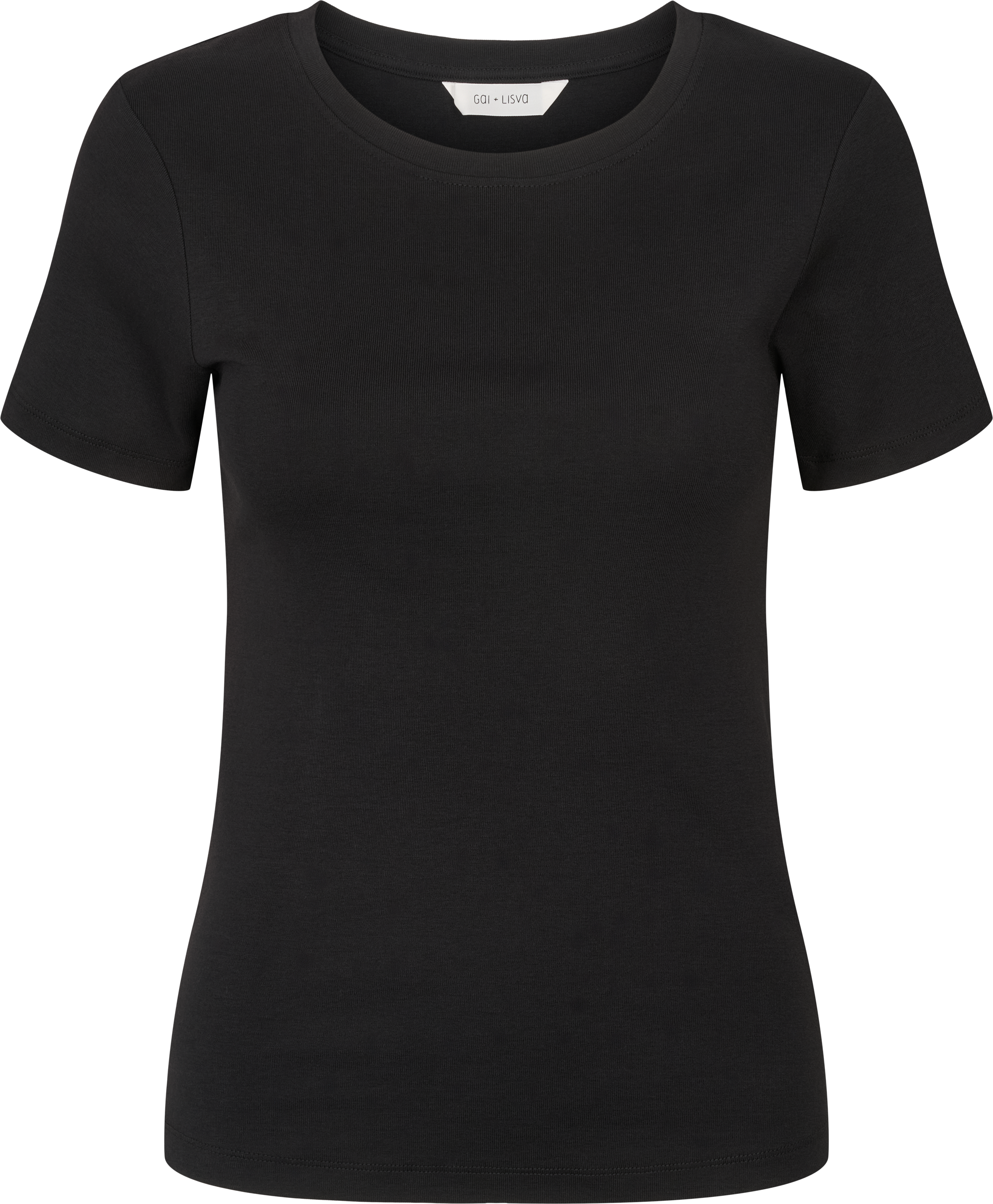 GAI+LISVA Trille Cotton Top 1x1 Rib Tee GOTS Tops & T-shirts 650 Black