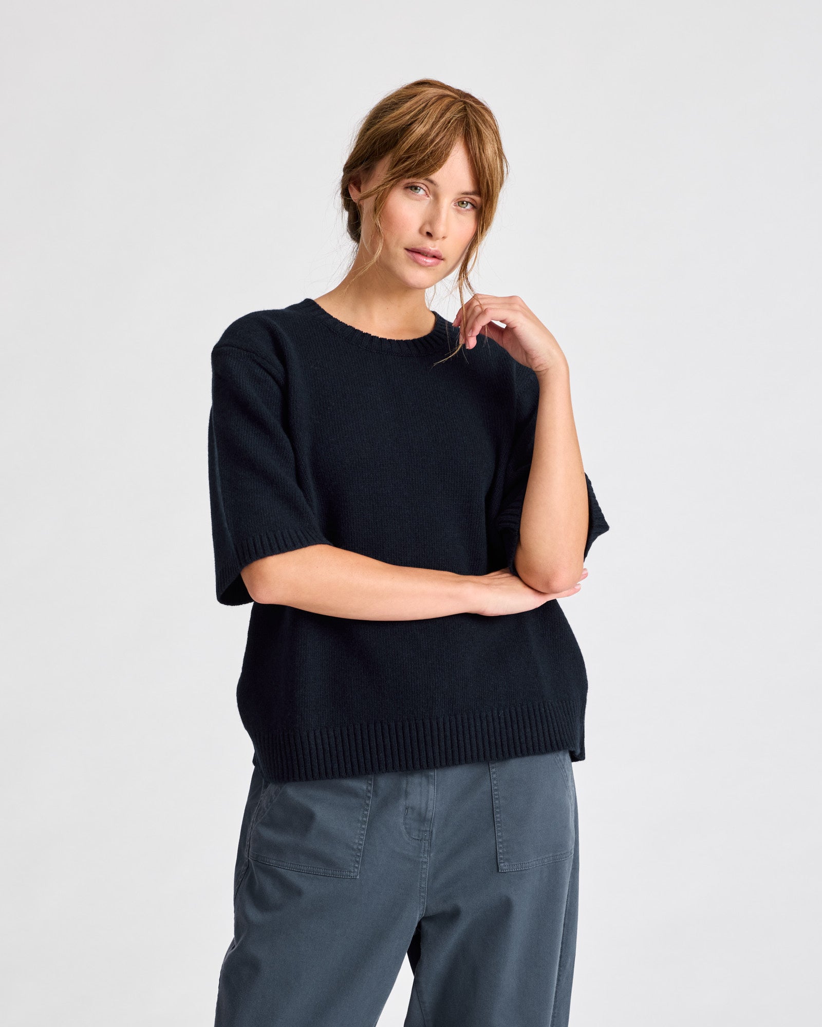 GAI+LISVA Tulle Lambswool Jumper GOTS 243975 Knit 181 Midnight Blue