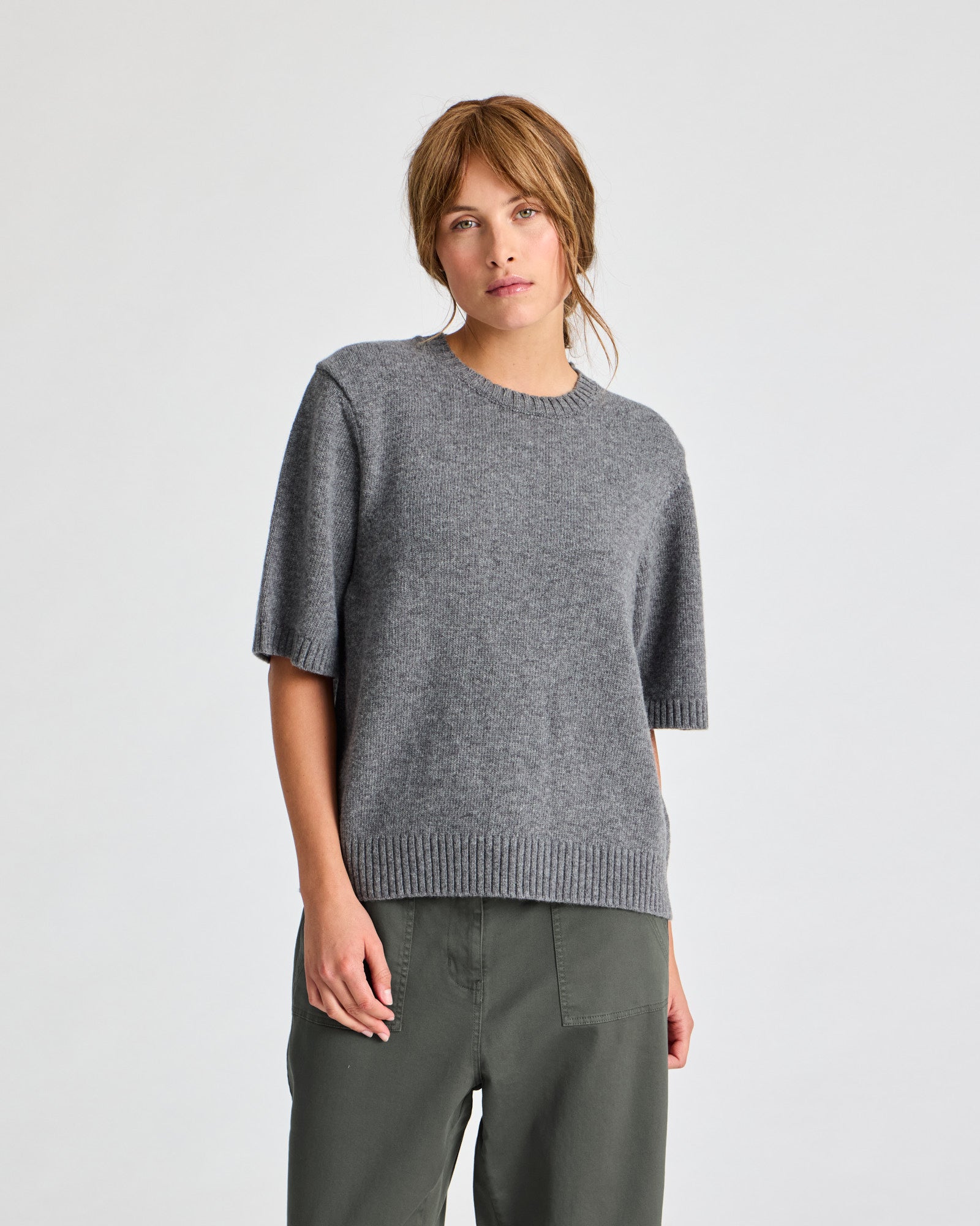 GAI+LISVA Tulle Lambswool Jumper GOTS 243975 Knit 631 Grafitti Grey Melangé