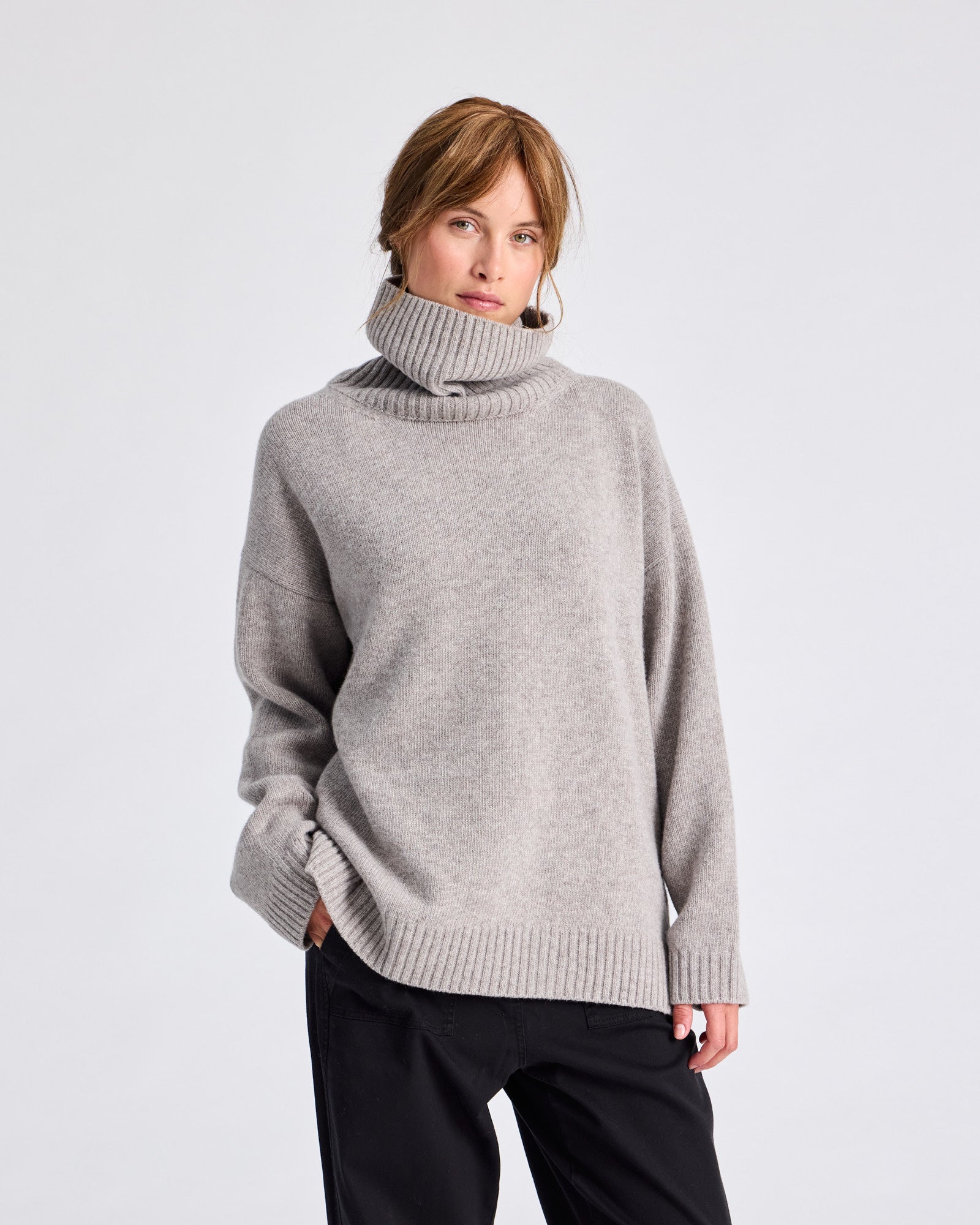 GAI+LISVA Vera Lambswool Jumper GOTS 243975 Knit 173 Stone Grey