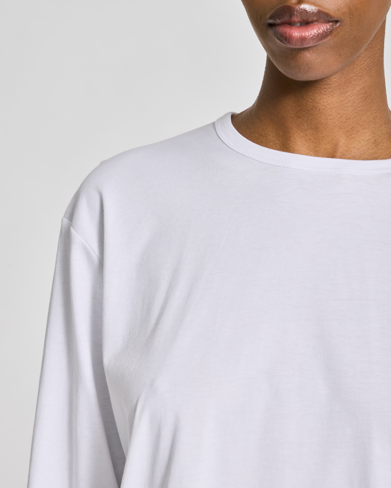 GAI+LISVA Veronica L/S Cotton Single Jersey Tee GOTS Tops & T-shirts 100 White