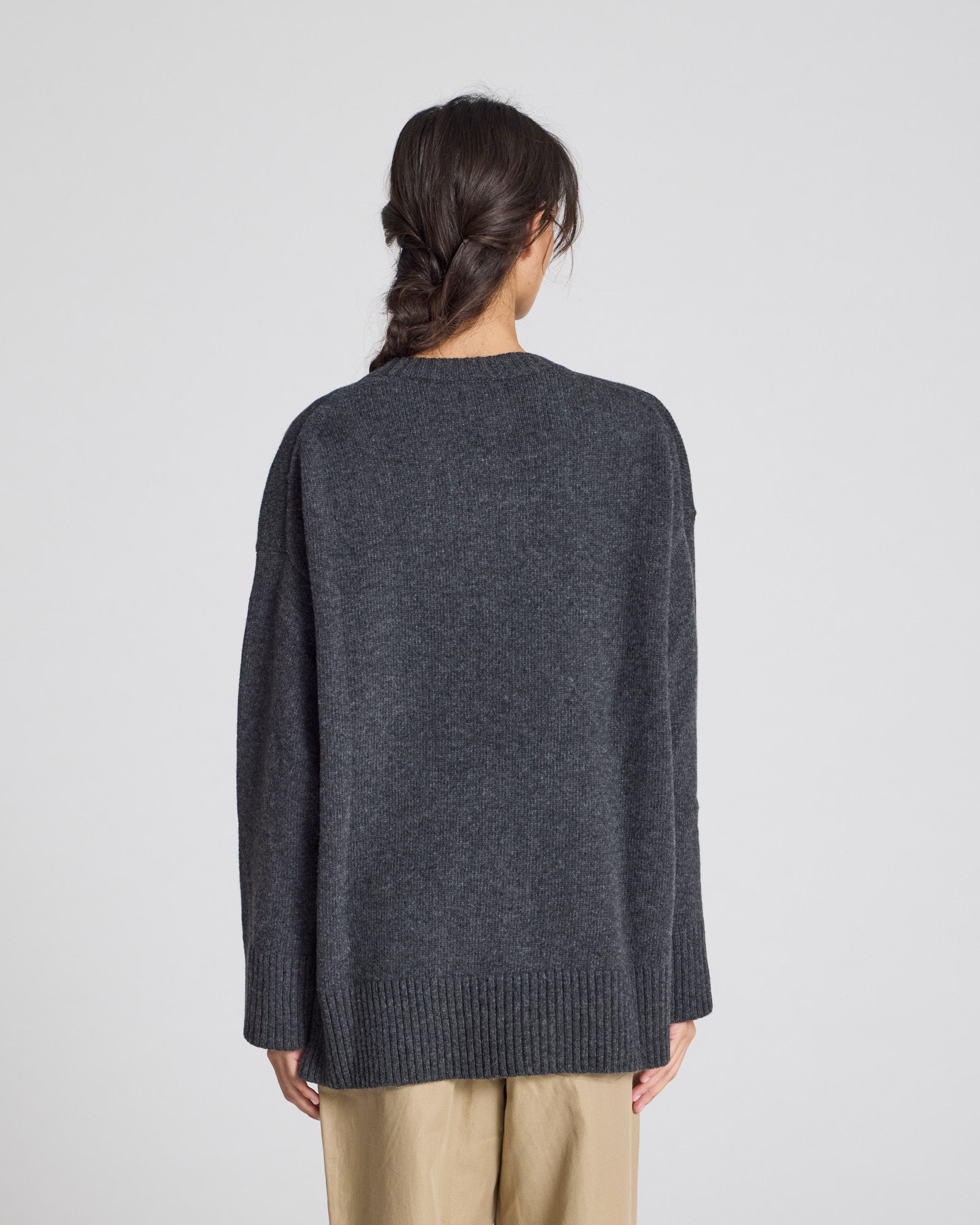 GAI+LISVA Vigga Lambswool Jumper Knit 605 Dark Grey Melangè