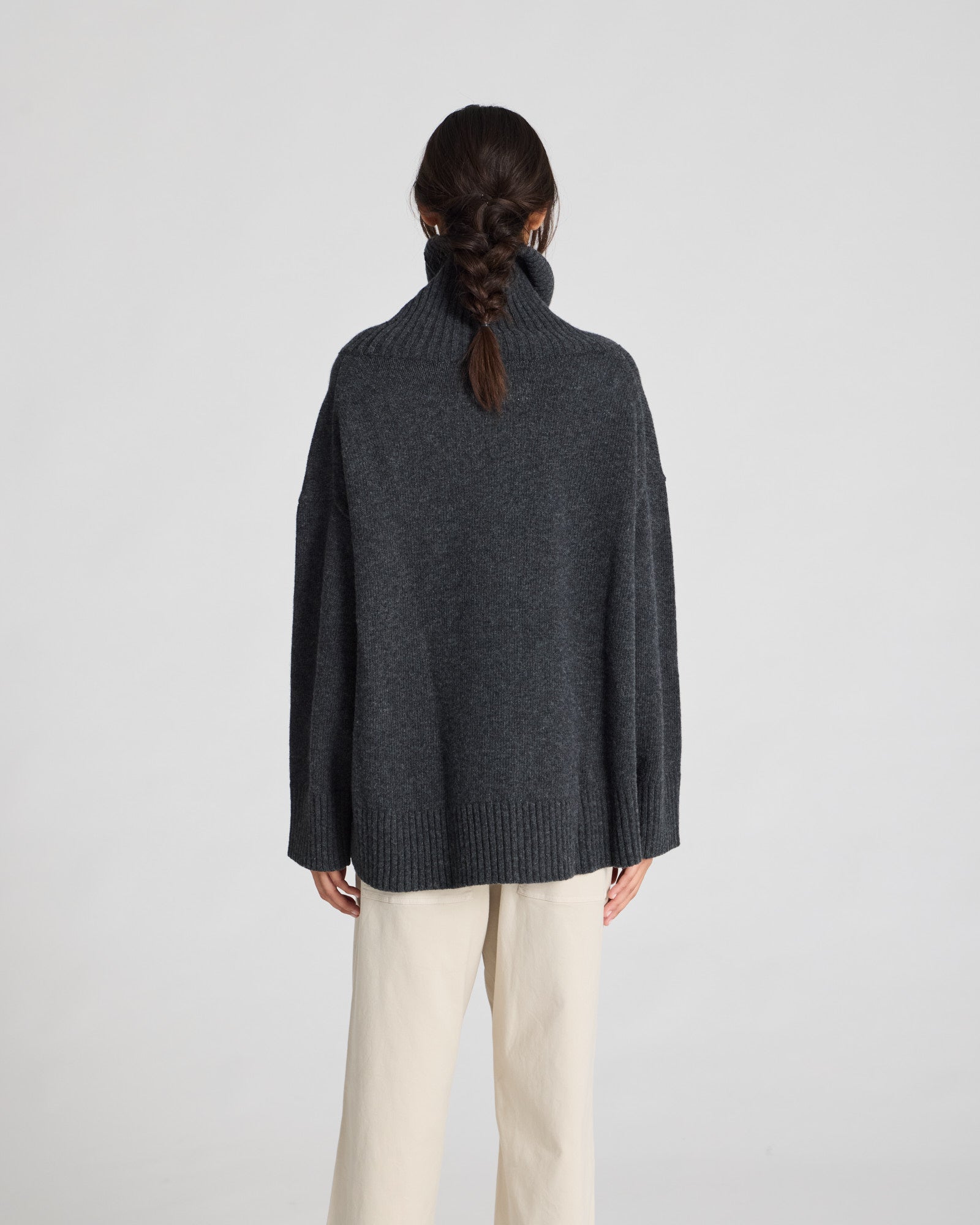 GAI+LISVA Vita Lambswool Jumper Knit 605 Dark Grey Melangè