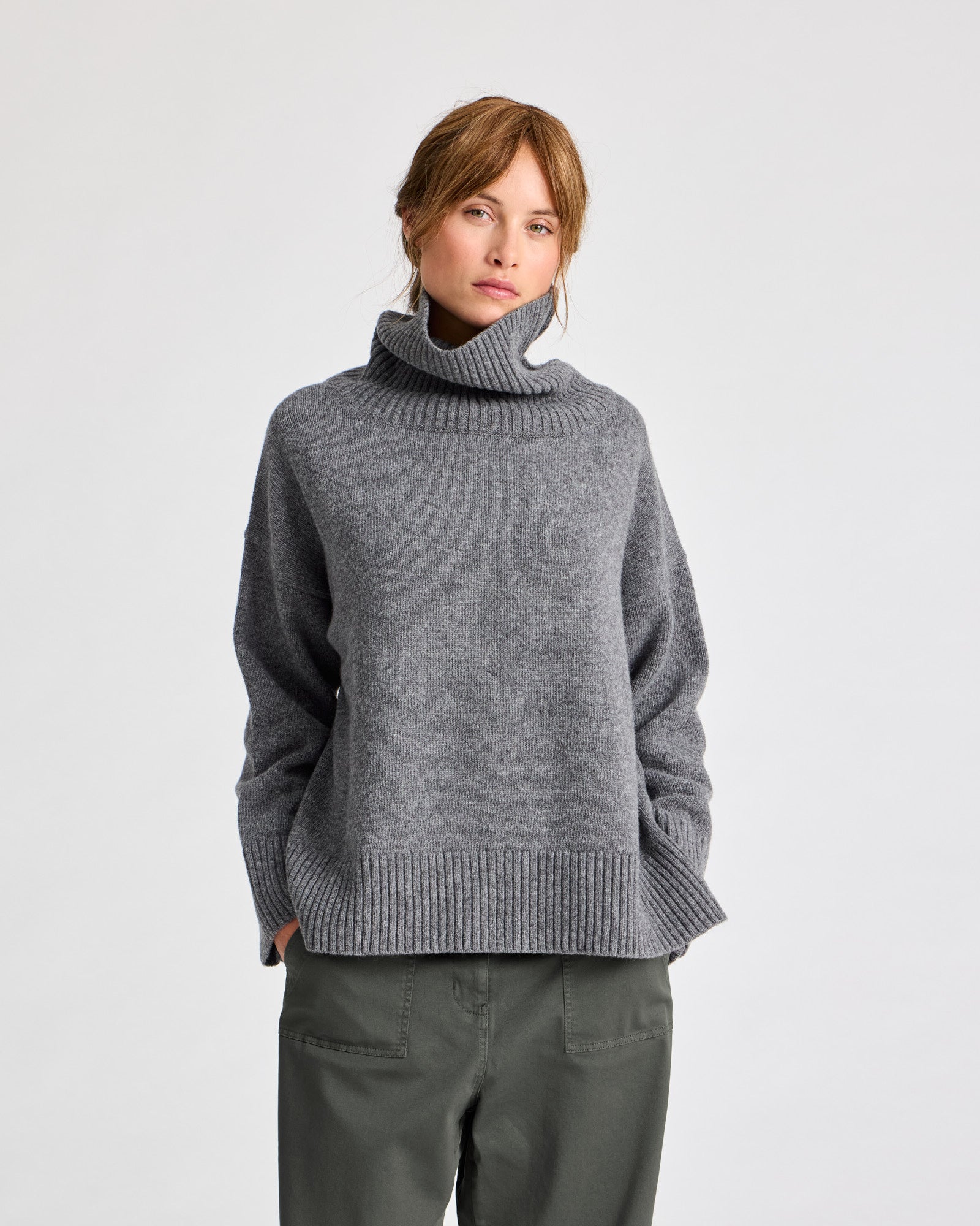 GAI+LISVA Vita Lambswool Jumper Knit 631 Grafitti Grey Melangé