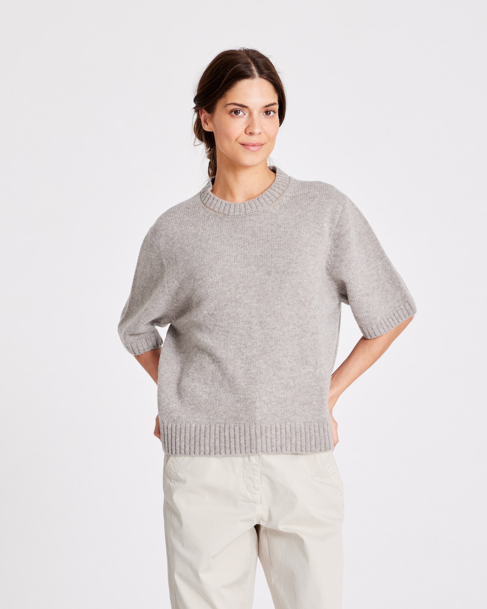 GAI+LISVA Tulle Lambswool Jumper GOTS 243975 Knit 173 Stone Grey