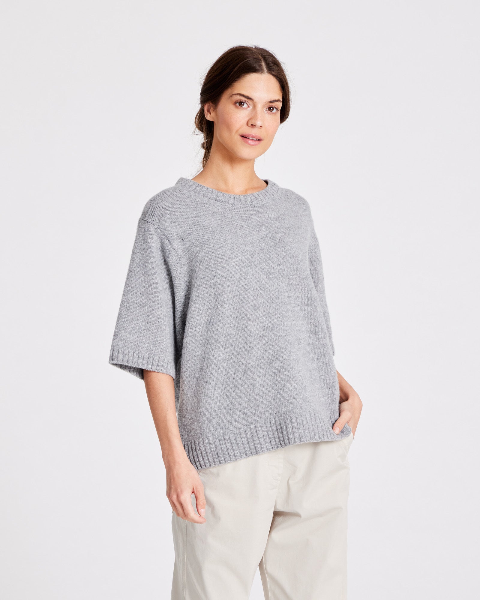 GAI+LISVA Tulle Lambswool Jumper GOTS 243975 Knit 602 Grey Melange