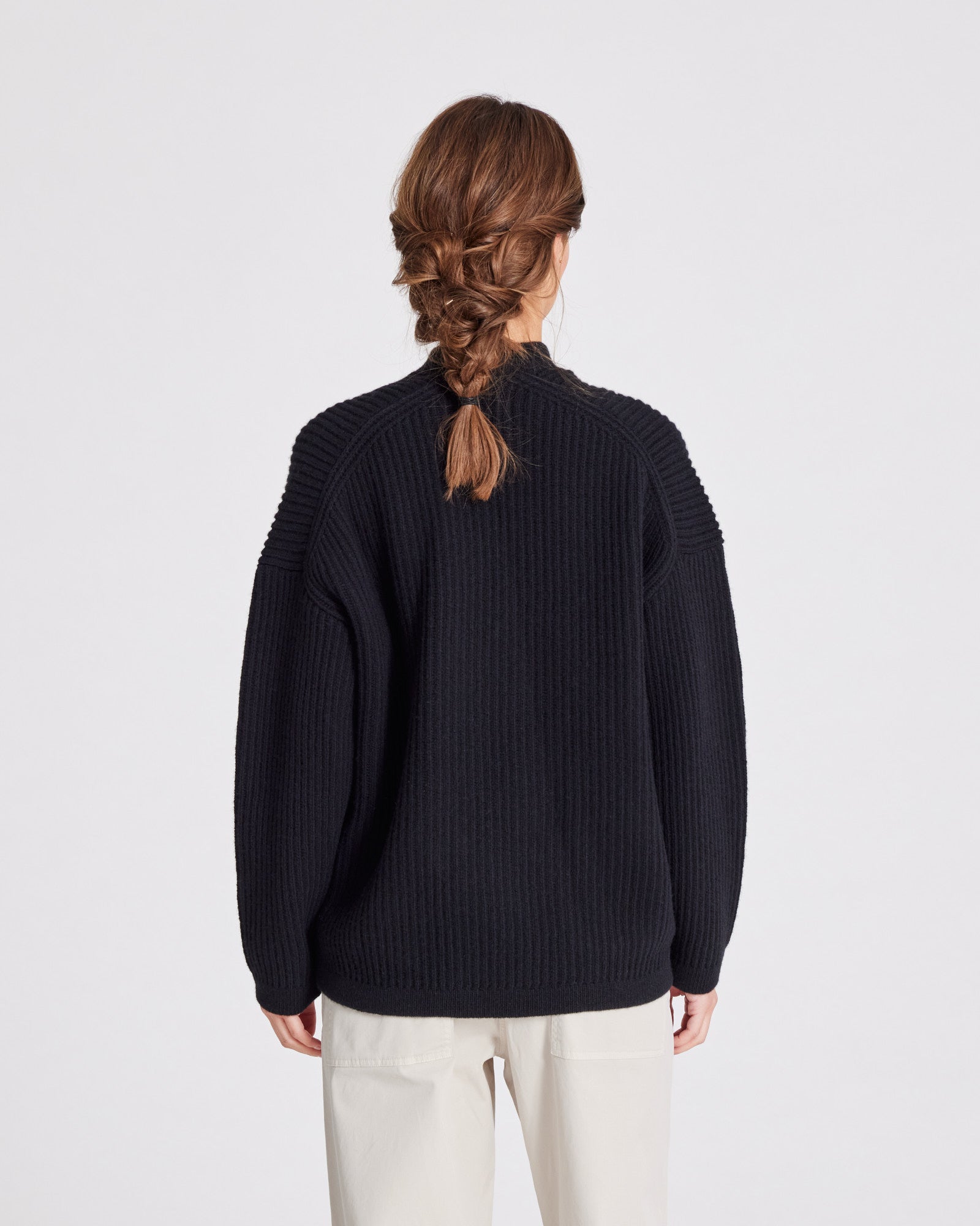 GAI+LISVA Mette Cardigan Lambswool Knit GOTS Knitwear 650 Black