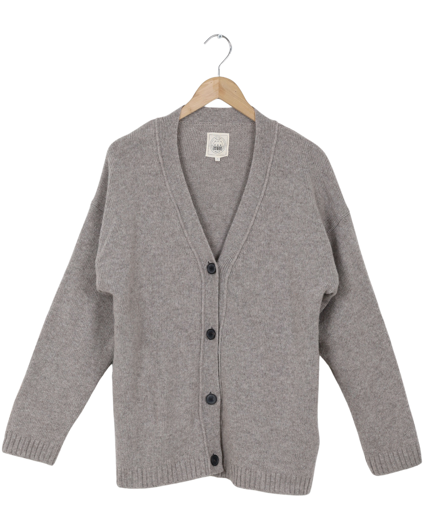 Secondhand Edith Lambswool Cardigan GOTS 243975 - Stone Grey