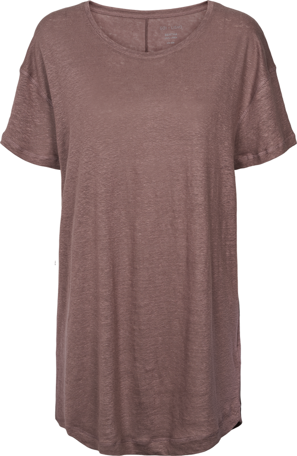 GAI+LISVA Bertha Linen T-shirt Top 658 Peppercorn
