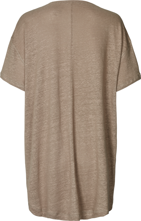 GAI+LISVA Bertha Linen T-shirt Top 823 Soil Brown