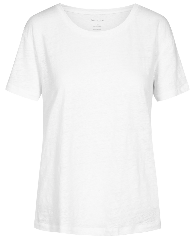 GAI+LISVA Liv Linen Tee shirt Top 100 White