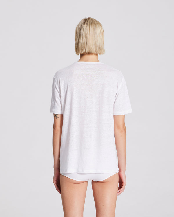 GAI+LISVA Nynne Linen Tee shirt Top 100 White