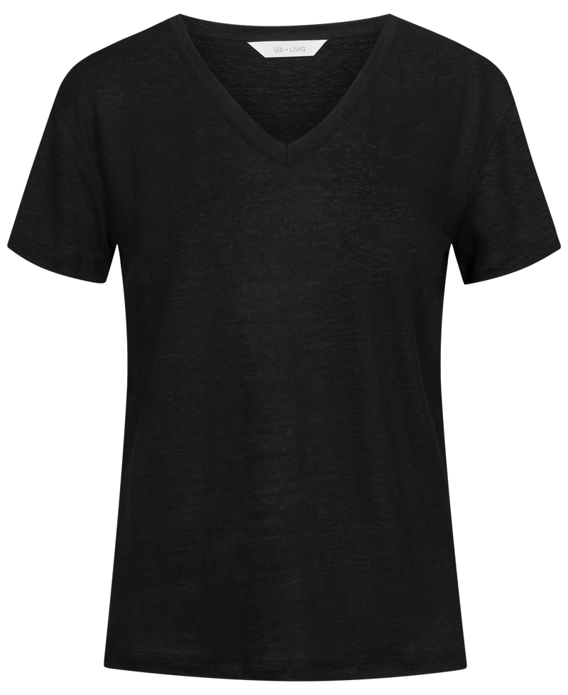 GAI+LISVA Sif Linen Tee Shirt Top 650 Black