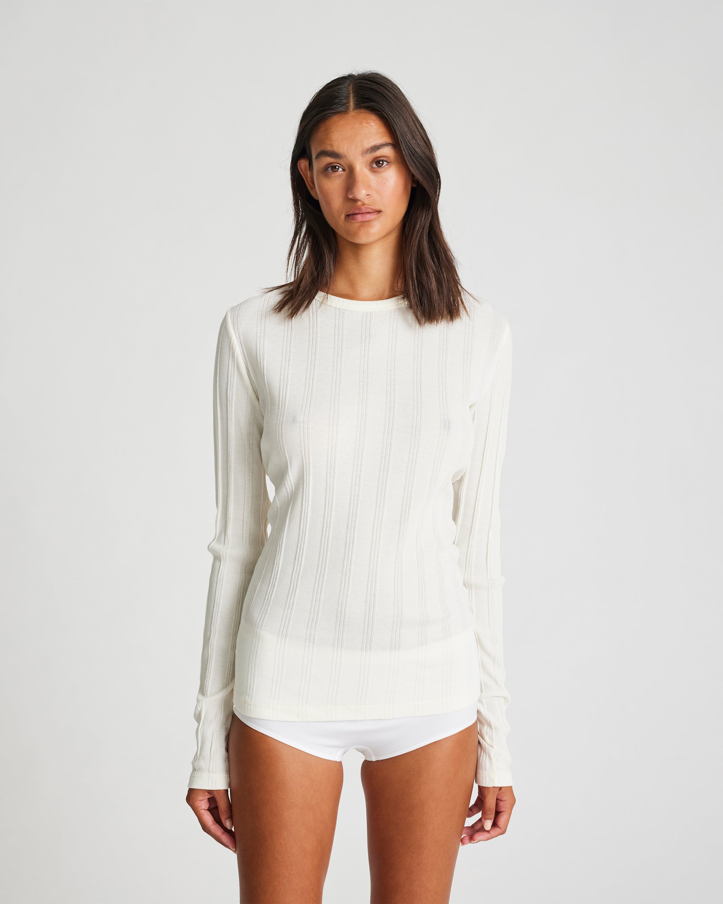 Thyra L/S Cotton Top - Off White – gai-lisva.com