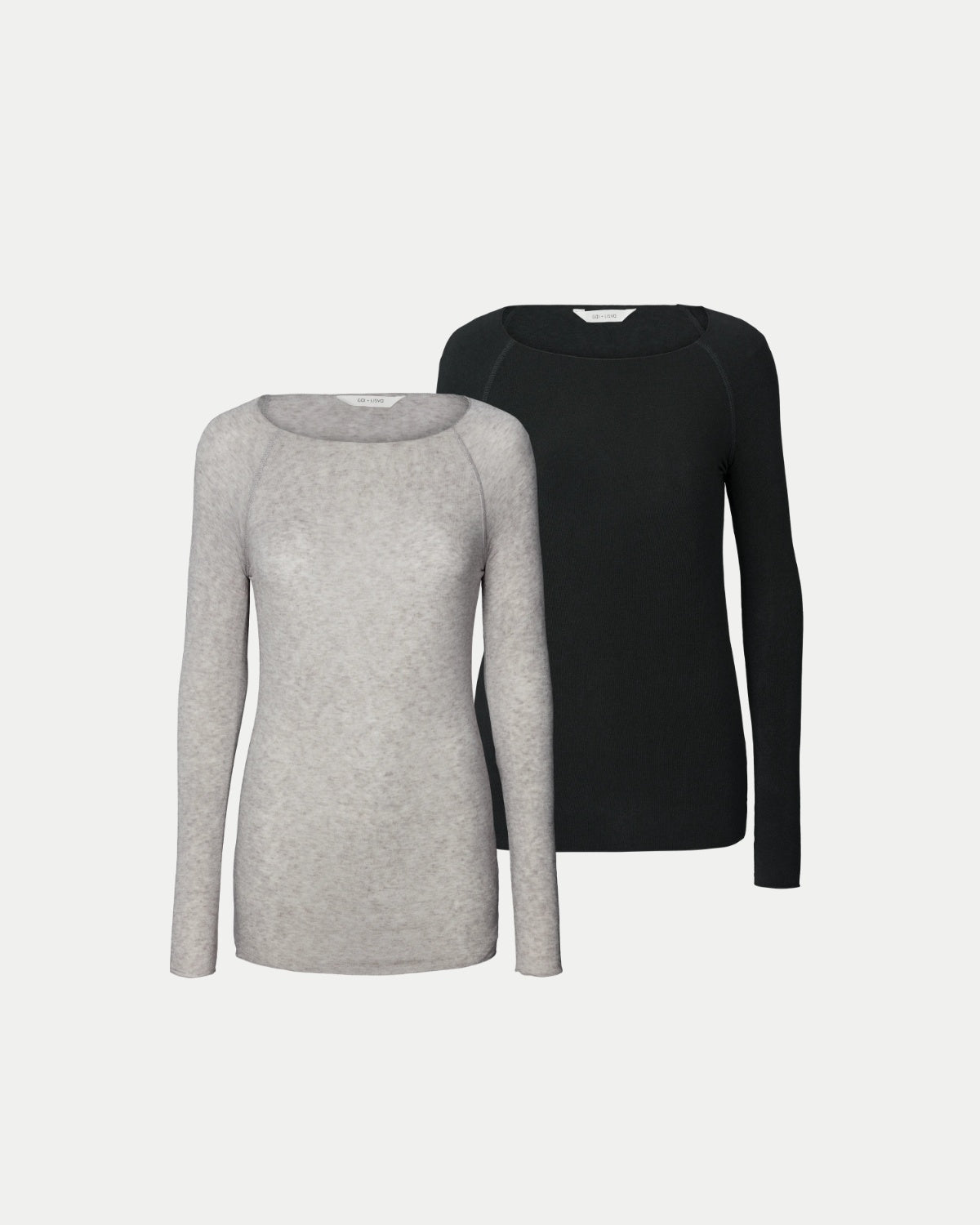 FOREVER BASIC PACK - AMALIE WOOL TOP - LIGHT GREY MELANGE & BLACK